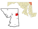 Cecil County Maryland Incorporated and Unincorporated areas Elkton Highlighted